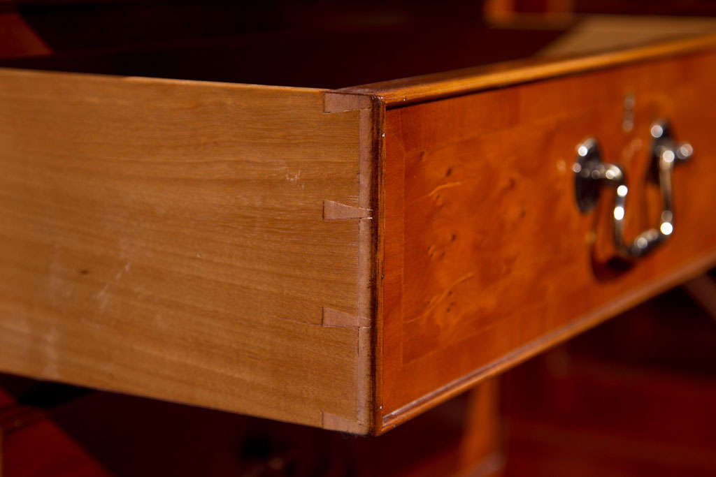 British English Yew Wood Modesty Panel Desk For Sale