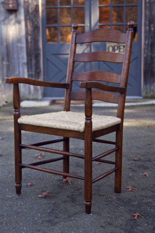 Custom Set of Eight English Bobble Top Ladder Back Chairs In New Condition In Woodbury, CT