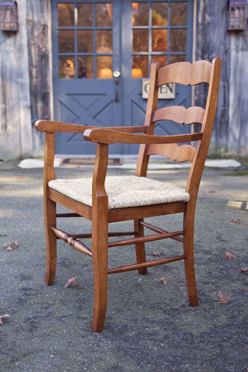 Custom Set of Eight French Style Ladder Back Chairs For Sale 1