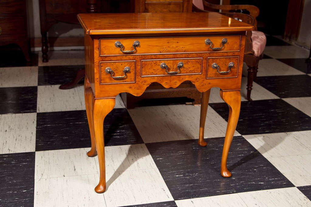 English Yew Wood FourDrawer Lowboy For Sale at 1stDibs wood lowboy, yew boards for sale