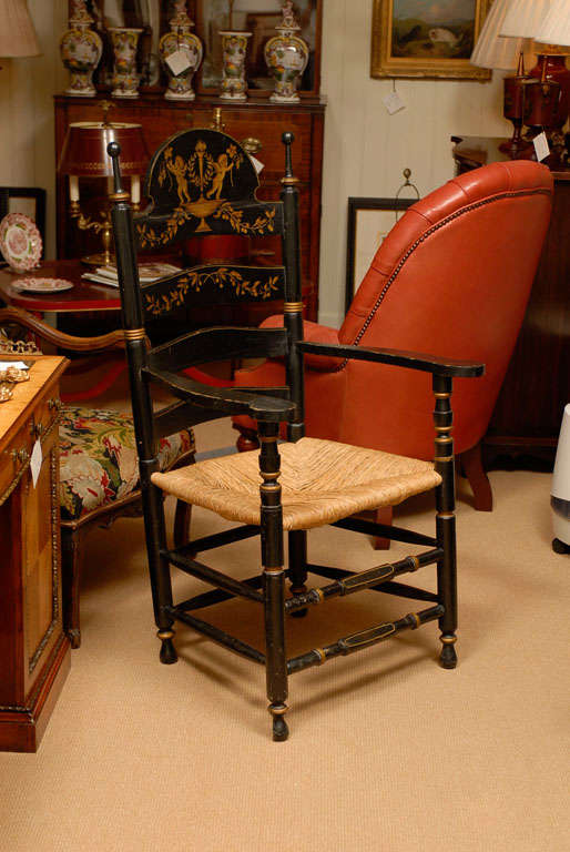 Pair of  Black Ladderback Chairs