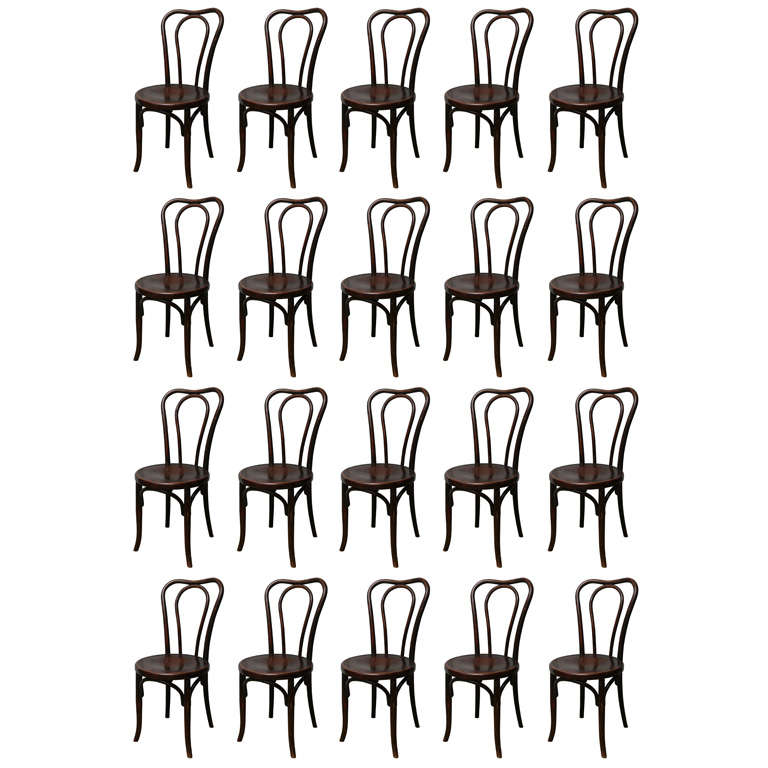 Set of 20 Bentwood Chairs by Fischel