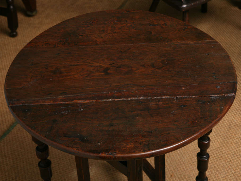 English Rare and Dimutive 17th Century Oak Gateleg Table