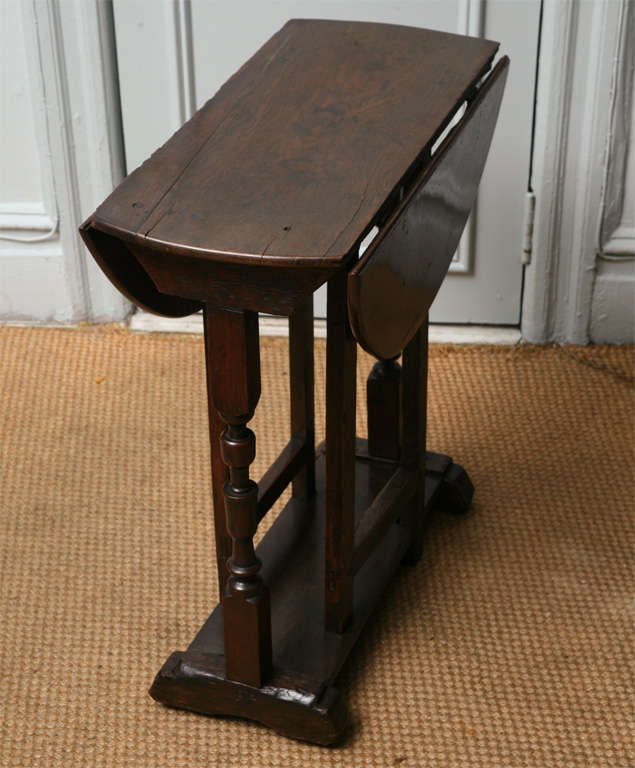 18th Century and Earlier Rare and Dimutive 17th Century Oak Gateleg Table