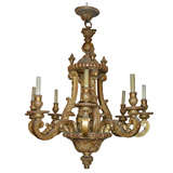 End of 19th Century Sculpted Wood Chandelier