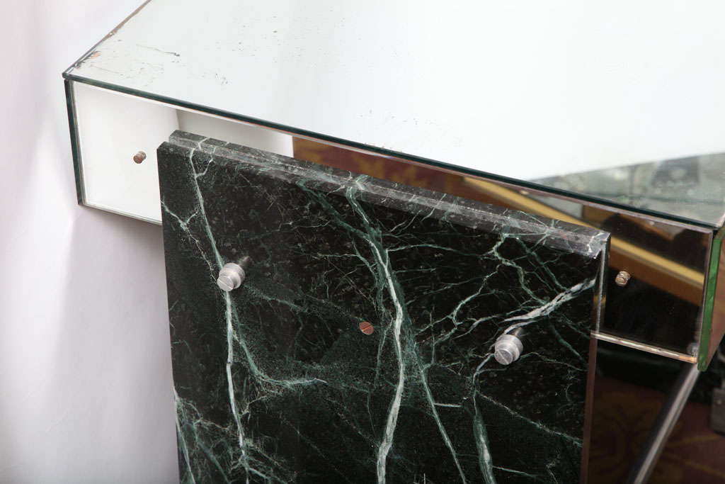 Jacques Adnet Marble Chrome and Mirror Vanity/ Desk 1