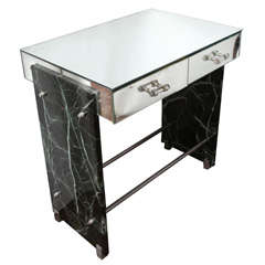 Jacques Adnet Marble Chrome and Mirror Desk 2