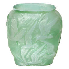 Green Phoenix Glass bird vase