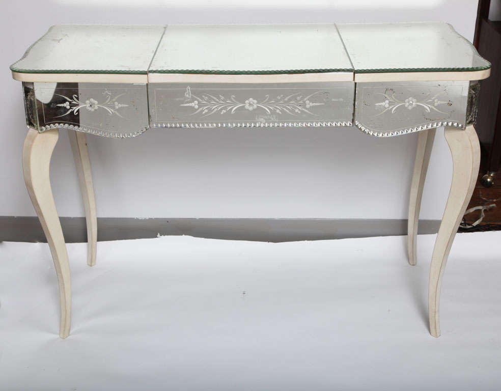 French Bevelled Mirrored Two Draw Vanity