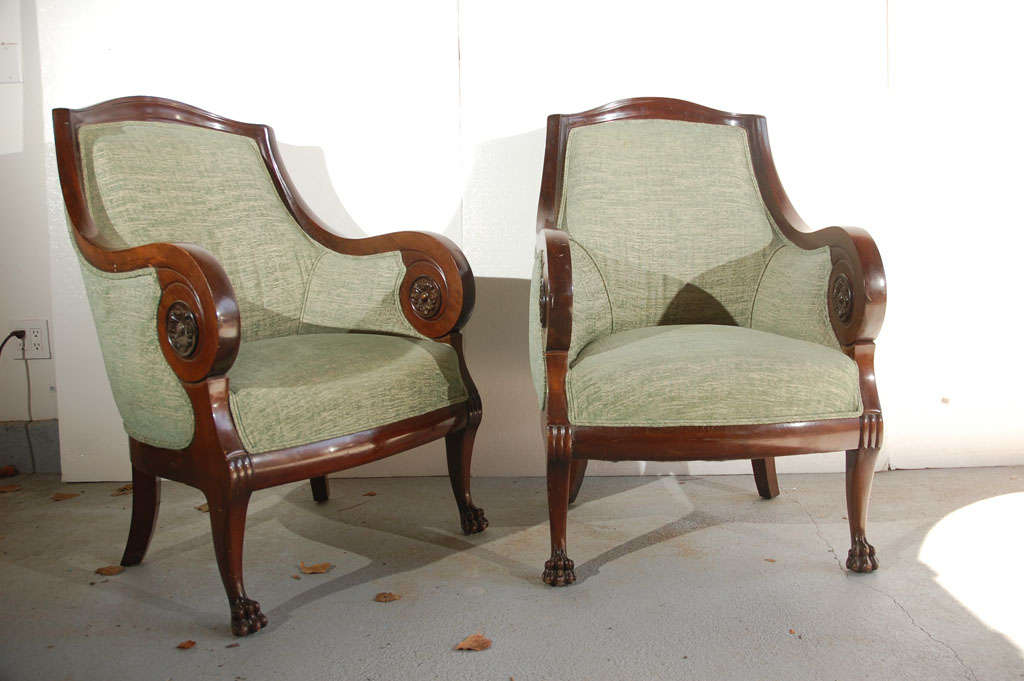 Pair of Belgian Barrell Chairs