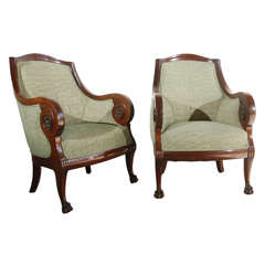 Pair of Belgian Barrell Chairs