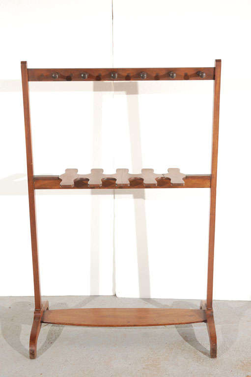 Vintage 20's English boot rack. All solid wood construction. Excellent condition. Feet measure 15