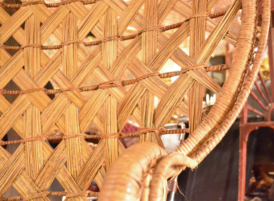 Mid-20th Century Rattan peacock chair.