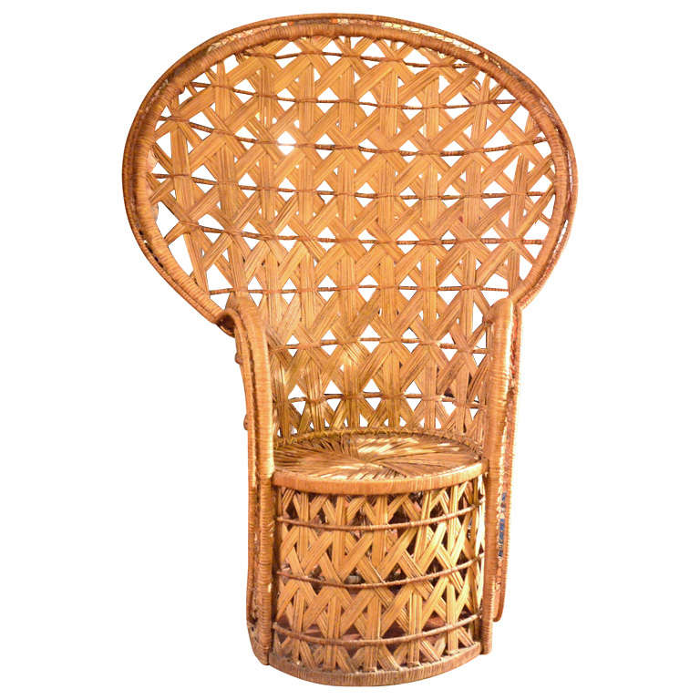 Rattan peacock chair.