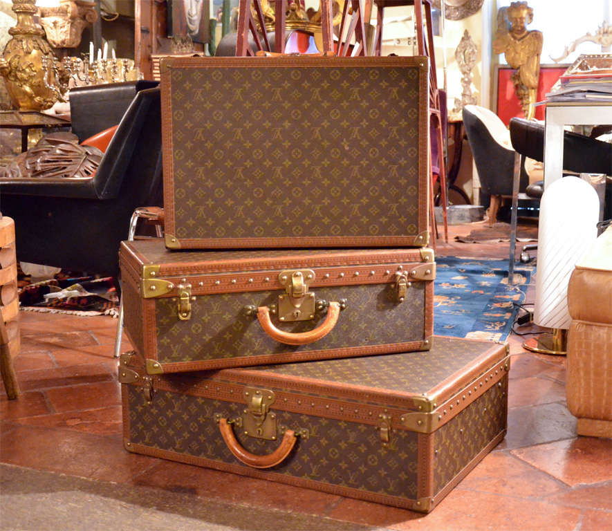 Set of Three Louis Vitton Vintage Suitcases 2