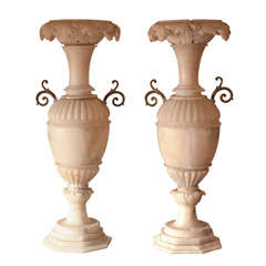 Pair Of Neoclassical Alabaster Vases