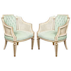 Pair of Regency Style Painted Armchairs