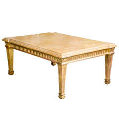 French Marble Top Stone Table by Jansen