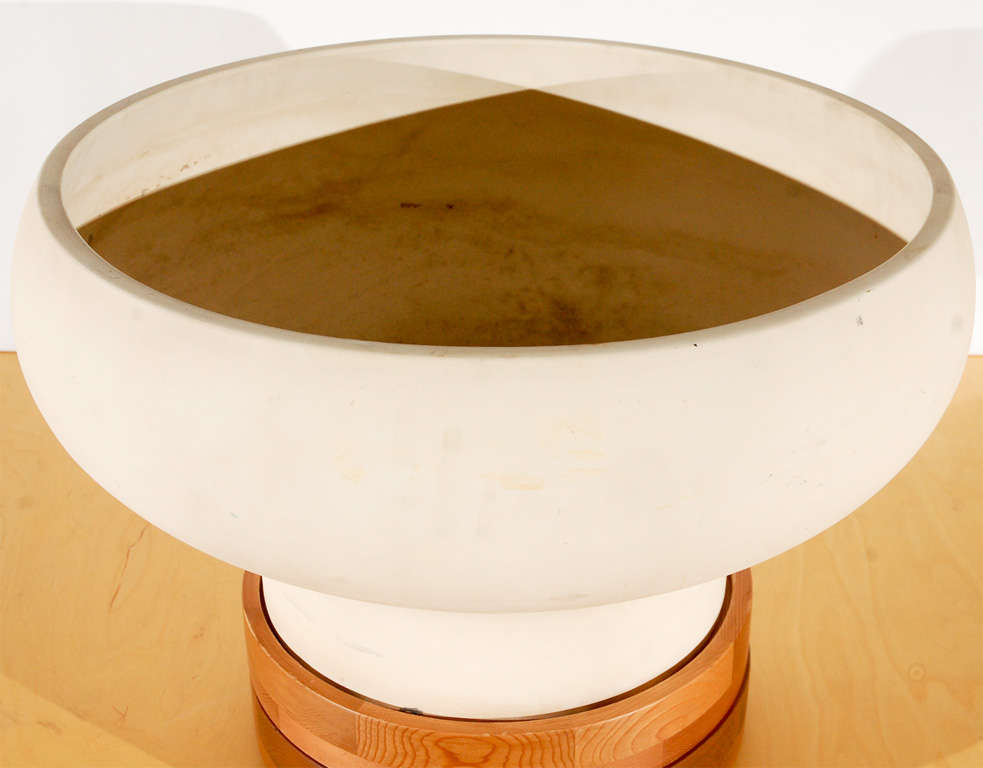 John Follis model #F7 bisque unglazed architectural pottery with walnut base.