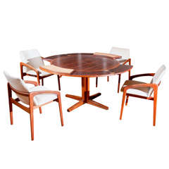 Danish Extendable Table with 4 Matching Rosewood Chairs