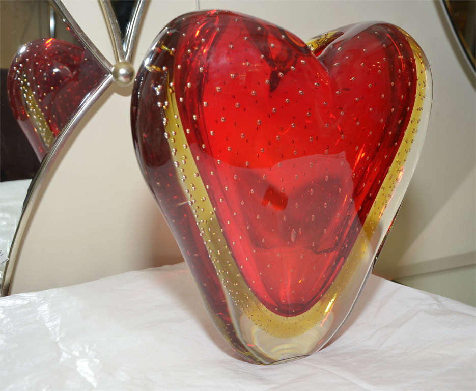 Italian 1960-1970 Signed Murano Glass Vase Edited by Salviati For Sale