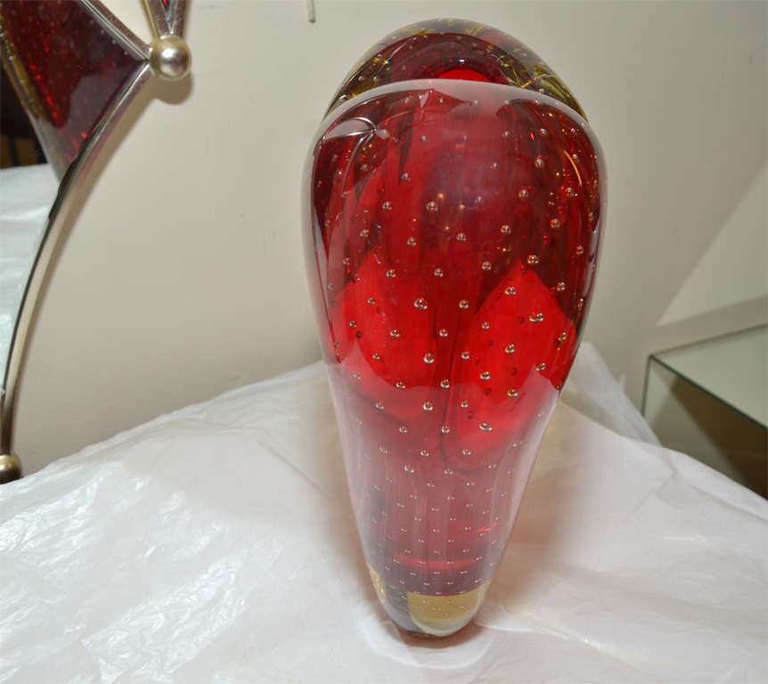 Late 20th Century 1960-1970 Signed Murano Glass Vase Edited by Salviati For Sale