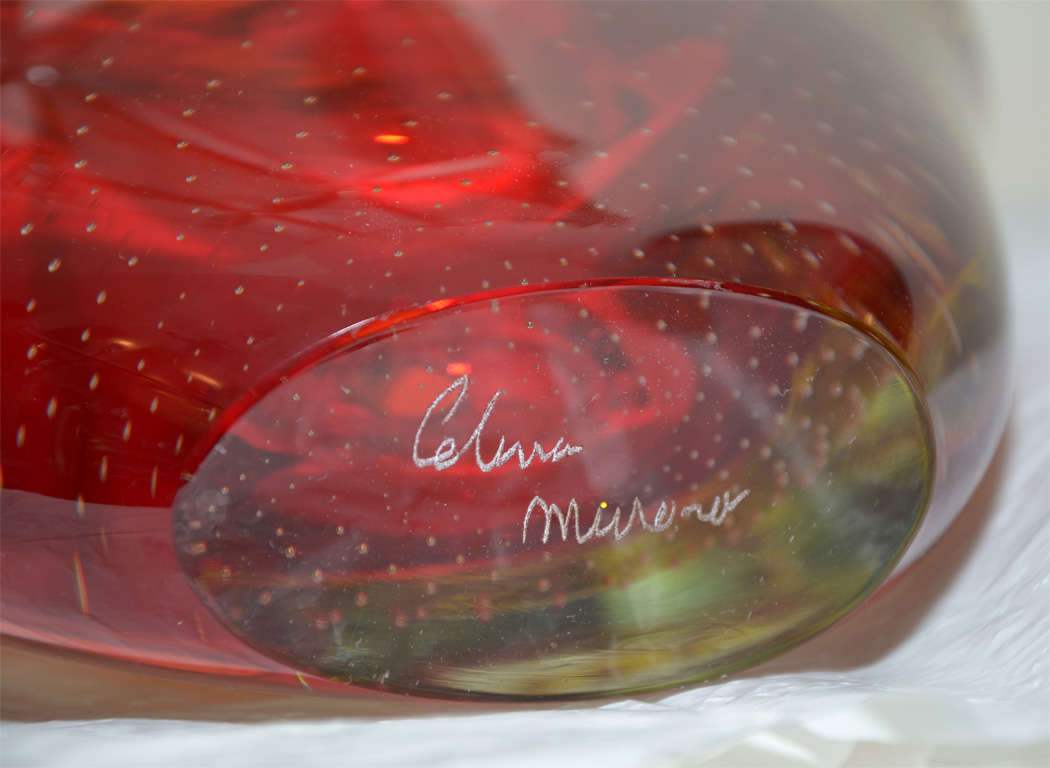 1960-1970 Signed Murano Glass Vase Edited by Salviati For Sale 4