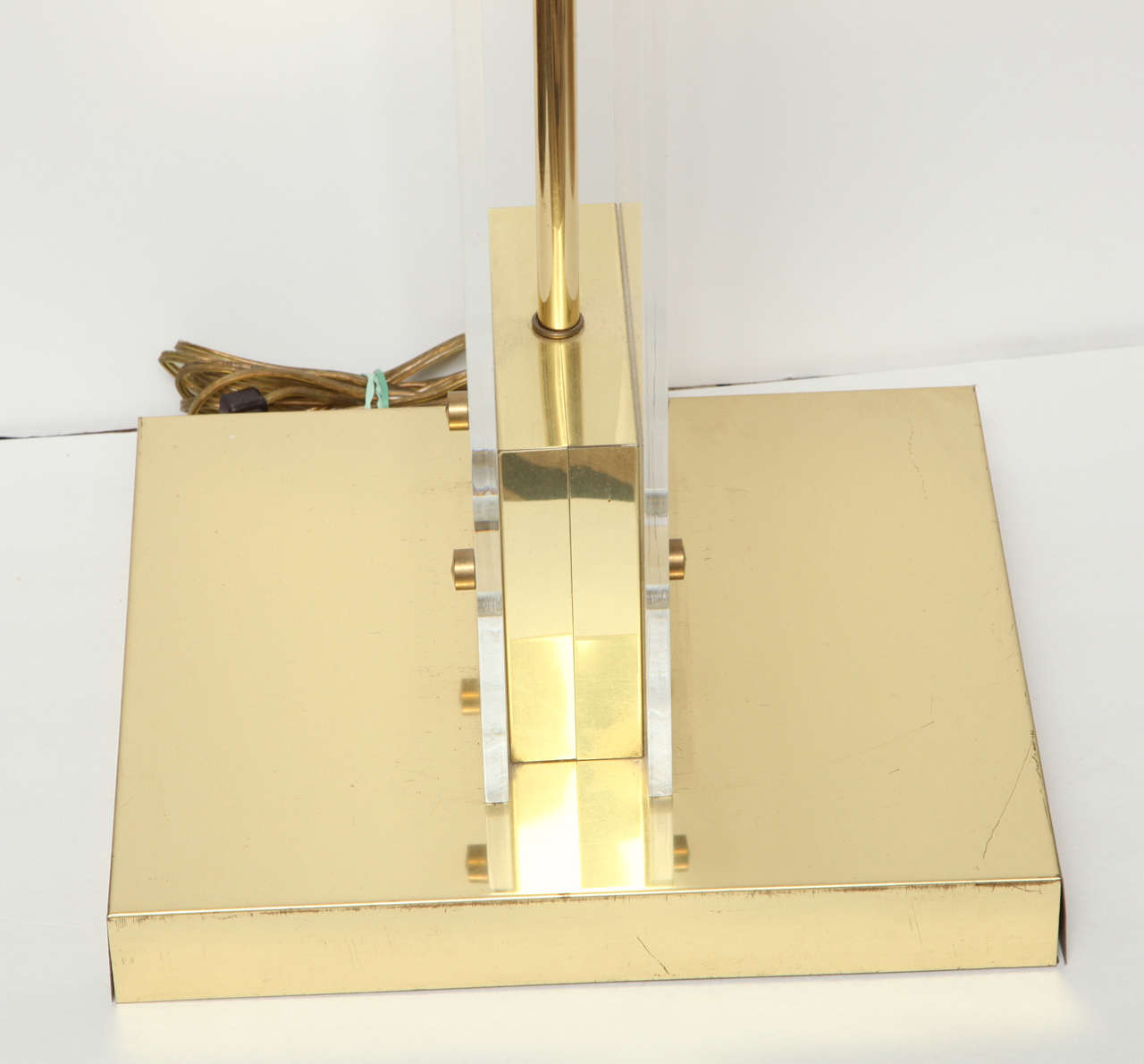Mid-20th Century Floor Lamp, Italian Midcentury Floor Lamp, Brass and Lucite, Italy, circa 1960