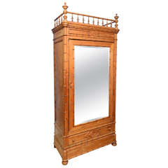 French Faux Bamboo Armoire