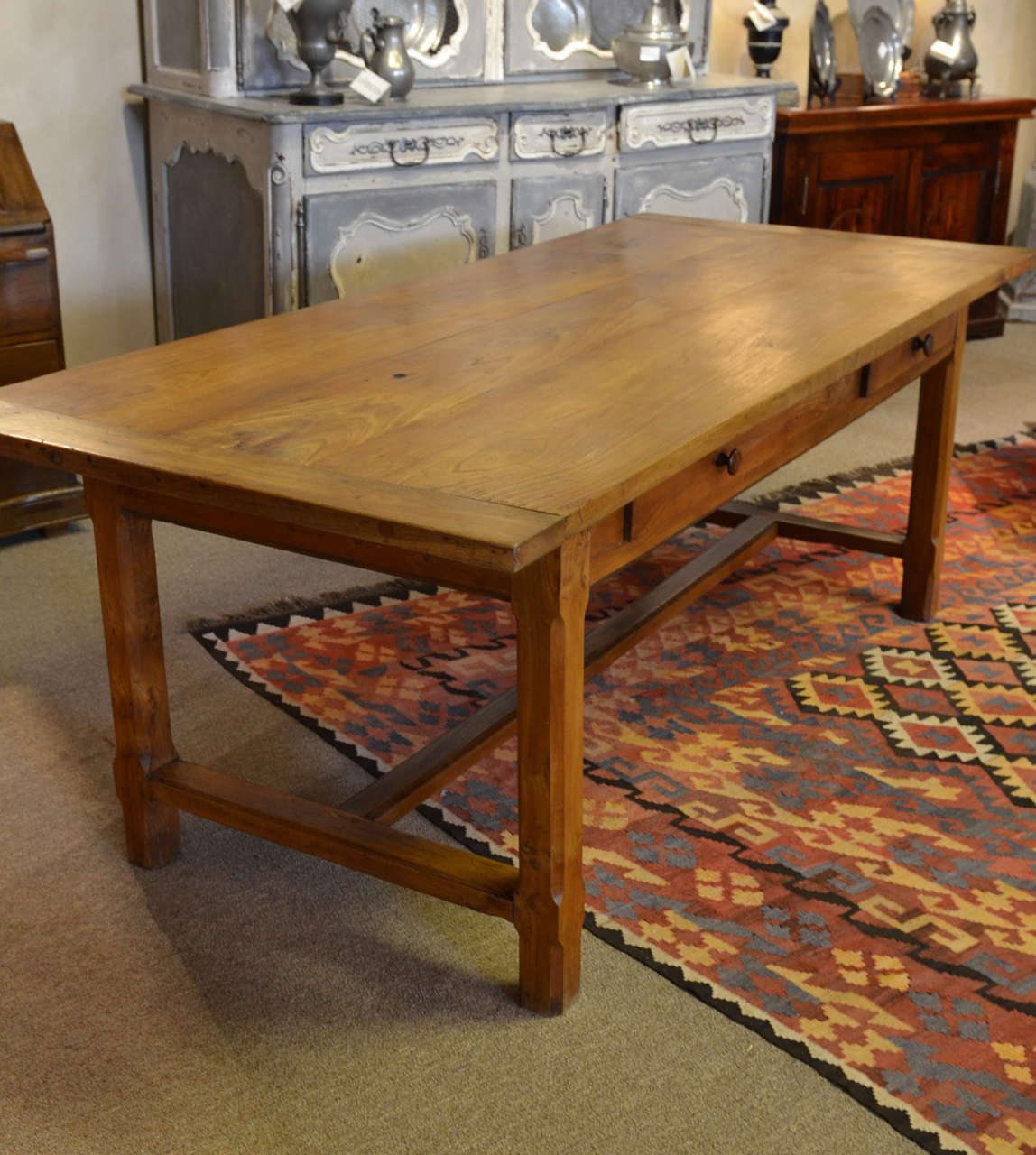 Arts and Crafts Vintage French Trestle Table