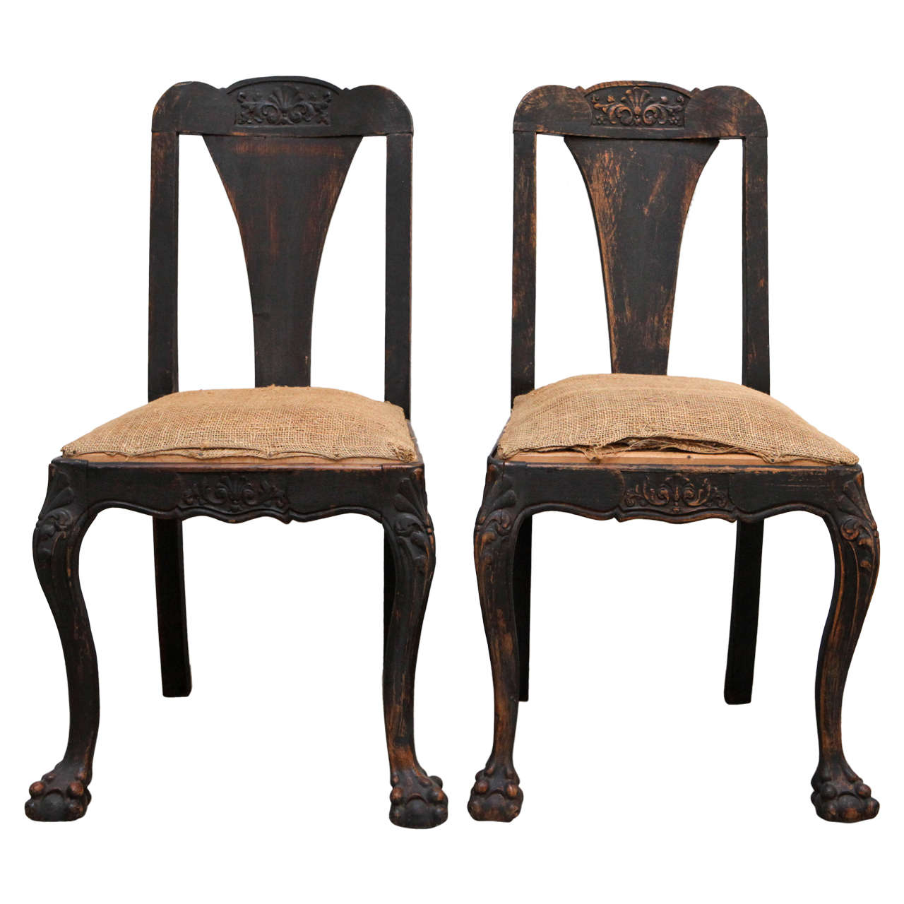 Pair of Baroque Hall Chairs, Late 18th c.
