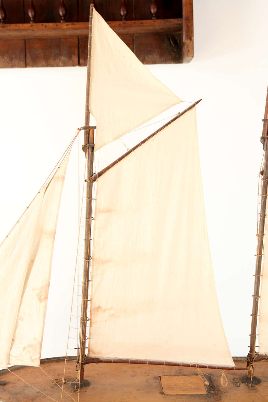 Large Scale Five Sail Ship Model In Good Condition In Los Angeles, CA