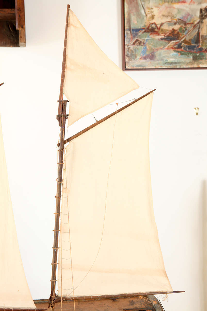 Mid-20th Century Large Scale Five Sail Ship Model