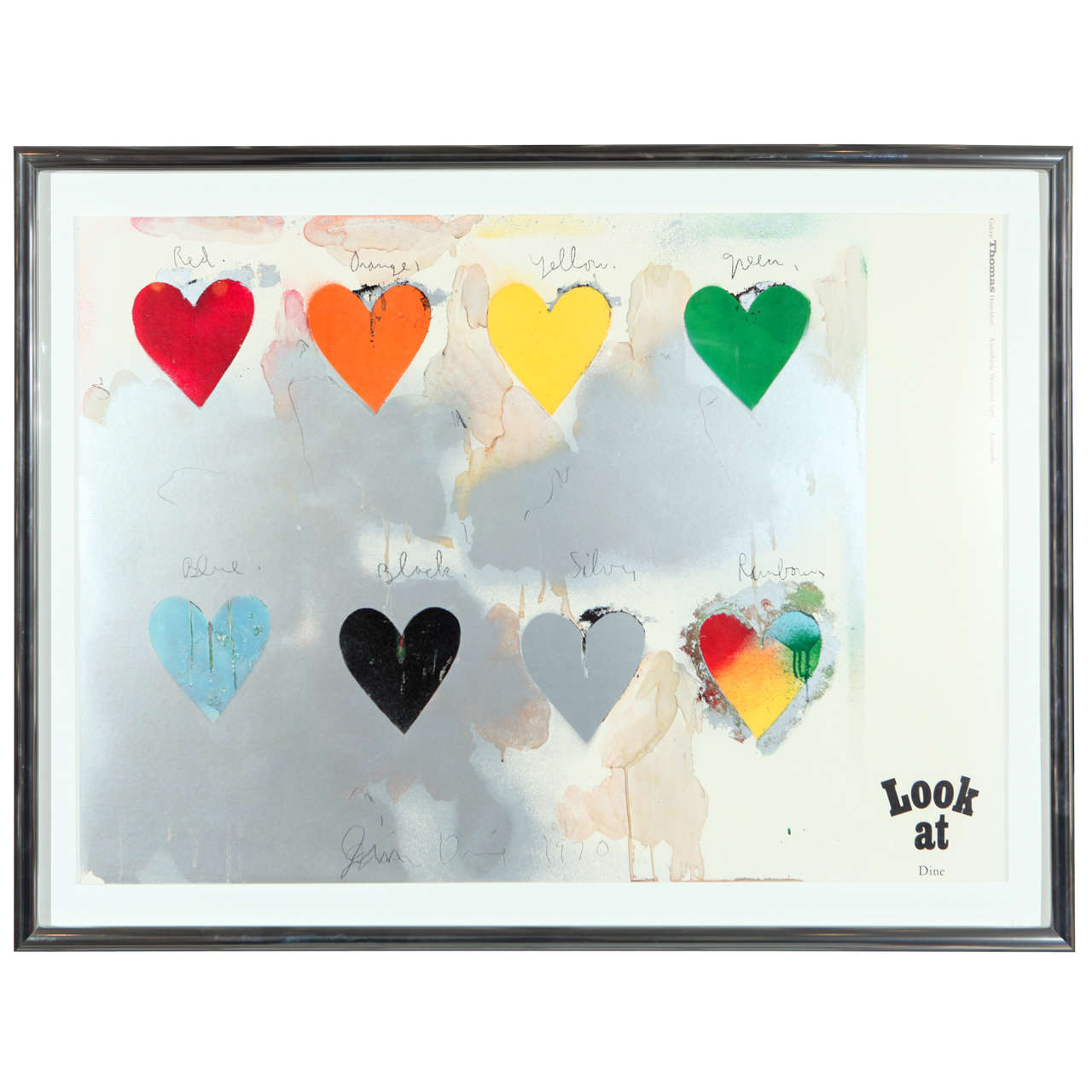 Jim Dine | 8 Hearts, 1970 | Signed Lithograph