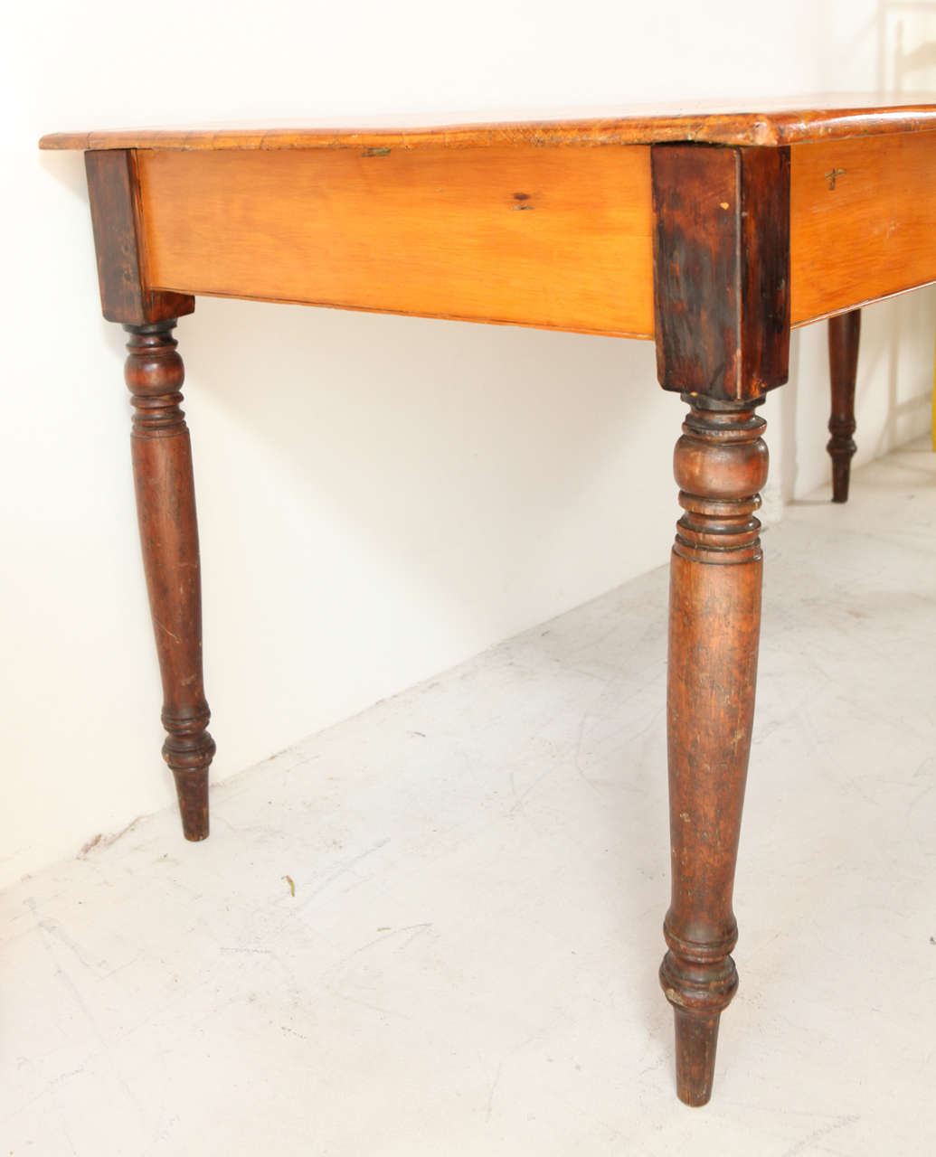 Vintage Two-Tone Pine Farm Table 1