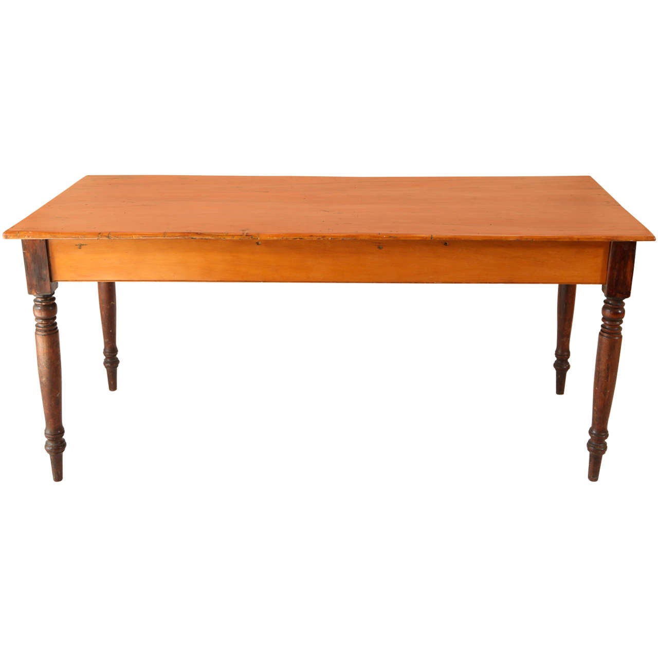 Vintage Two-Tone Pine Farm Table