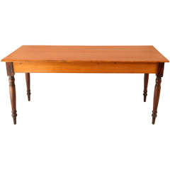 Antique Two-Tone Pine Farm Table