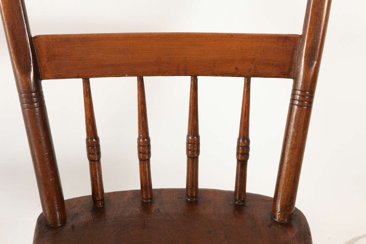 Schoolhouse Set of Four 19th Century American Pine Side Chairs