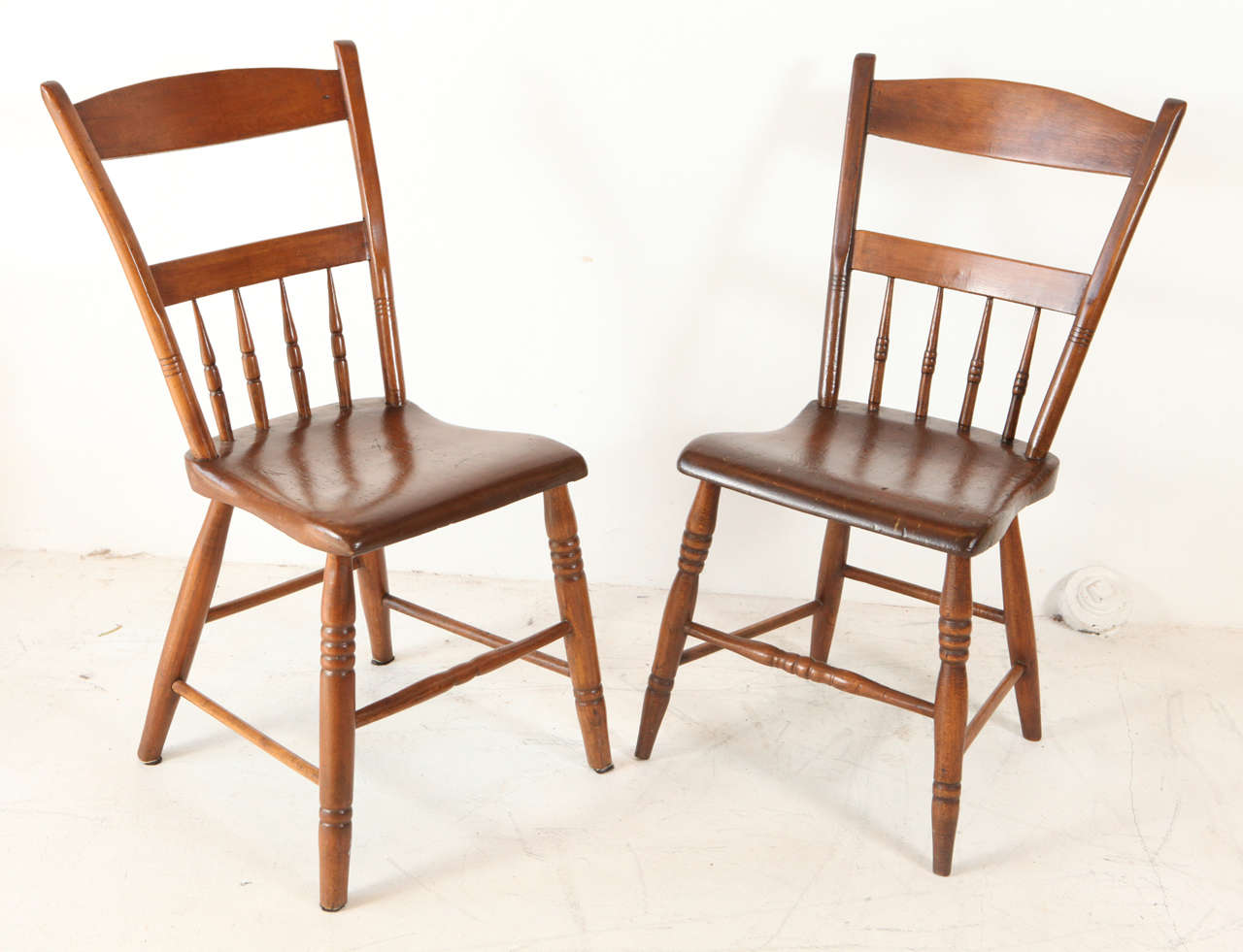 Set of Four 19th Century American Pine Side Chairs 1