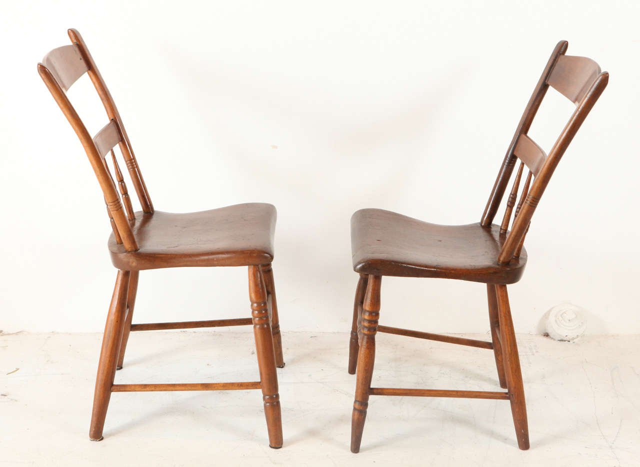 Set of Four 19th Century American Pine Side Chairs 2
