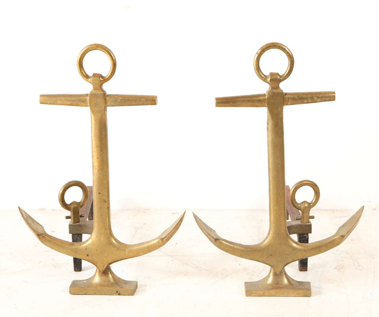 Charming nautical fireplace stands / andirons.