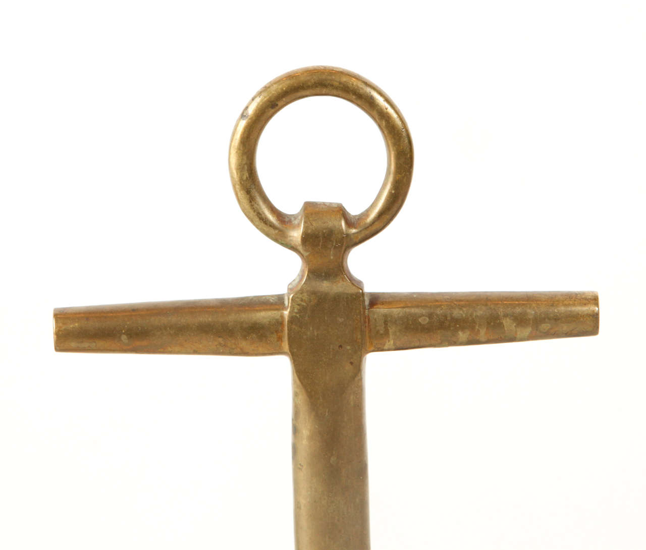American Large Brass Anchor Andirons