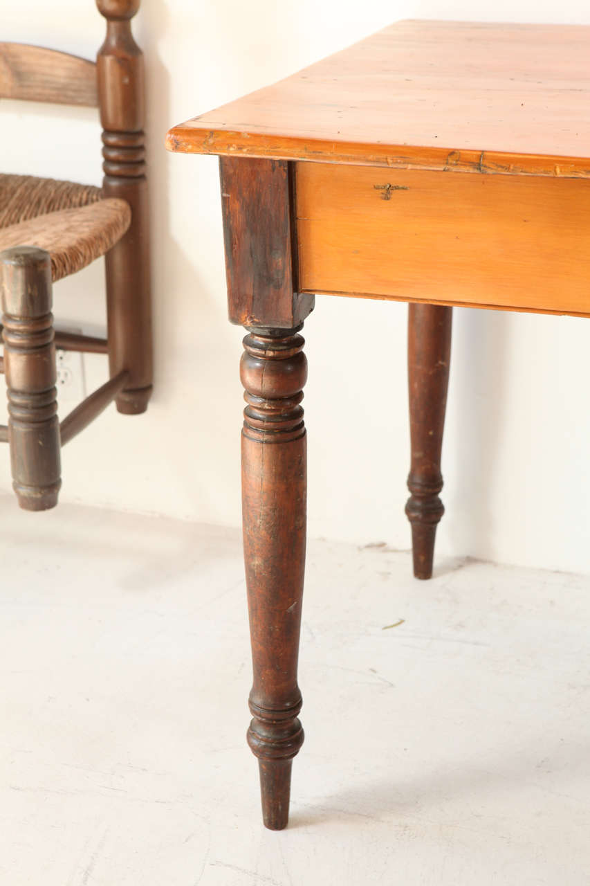 Vintage TwoTone Pine Farm Table at 1stdibs