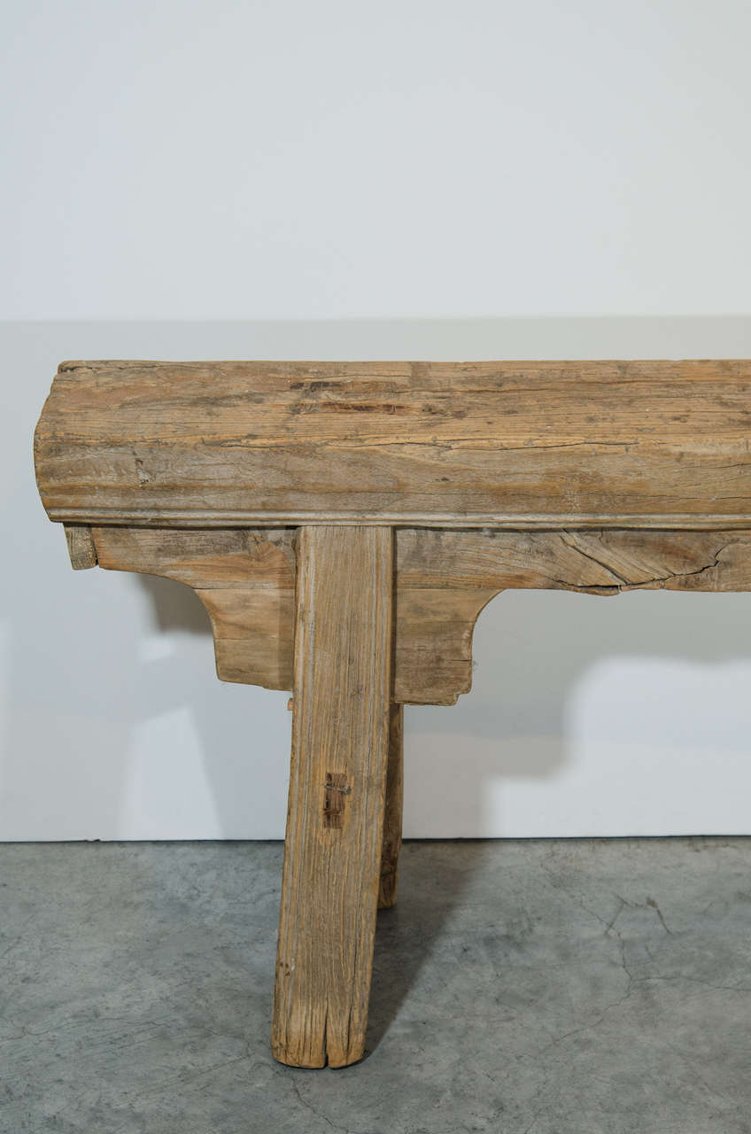 Elm Antique Chinese Provincial Bench