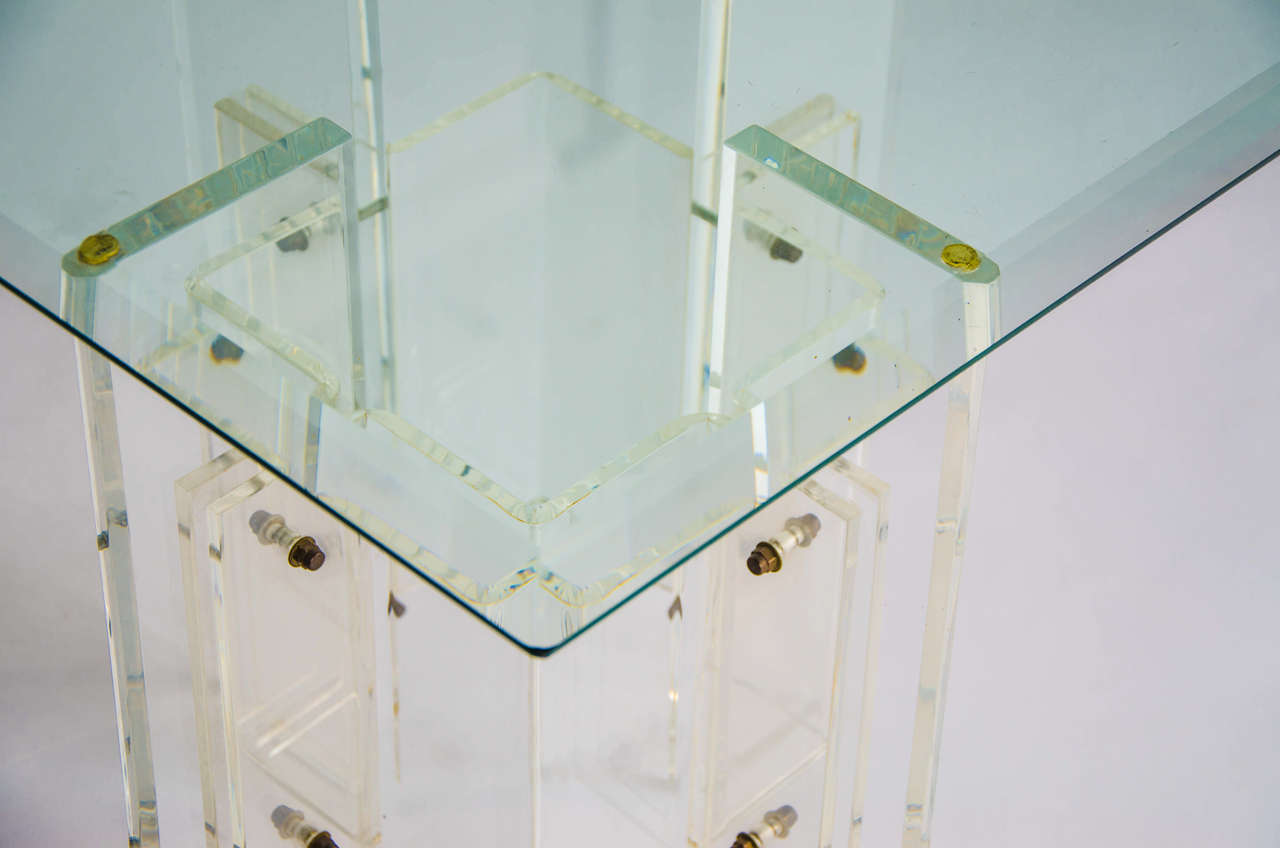 1970s Pair Glass and Perspex Side Tables In Good Condition In London, GB