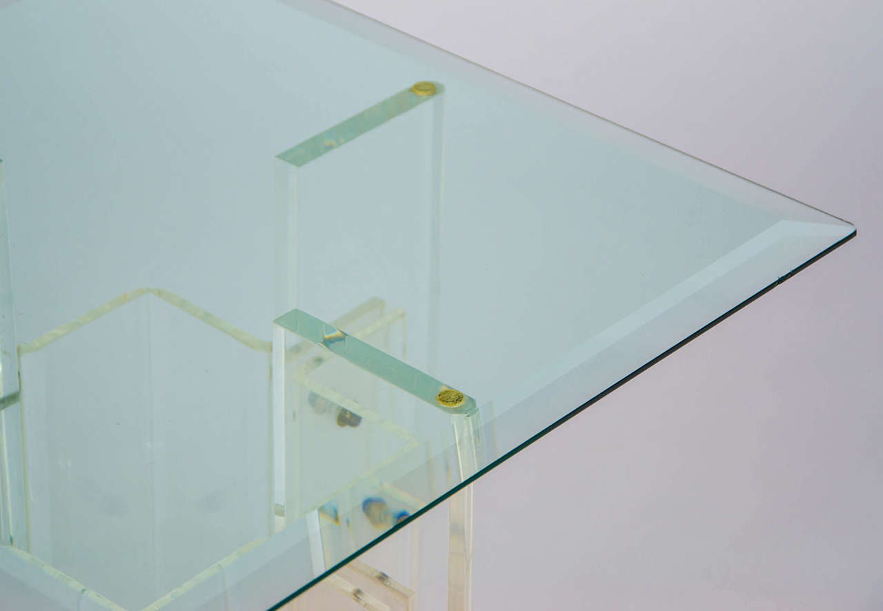 1970s Pair Glass and Perspex Side Tables 4