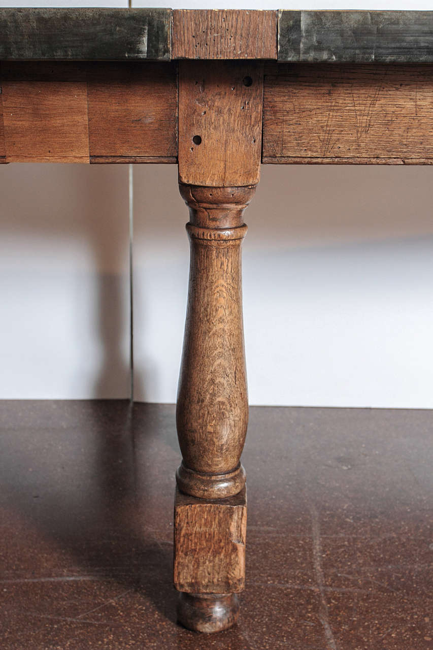 C.1880 Monastery Refectory Table with Zinc Top 2