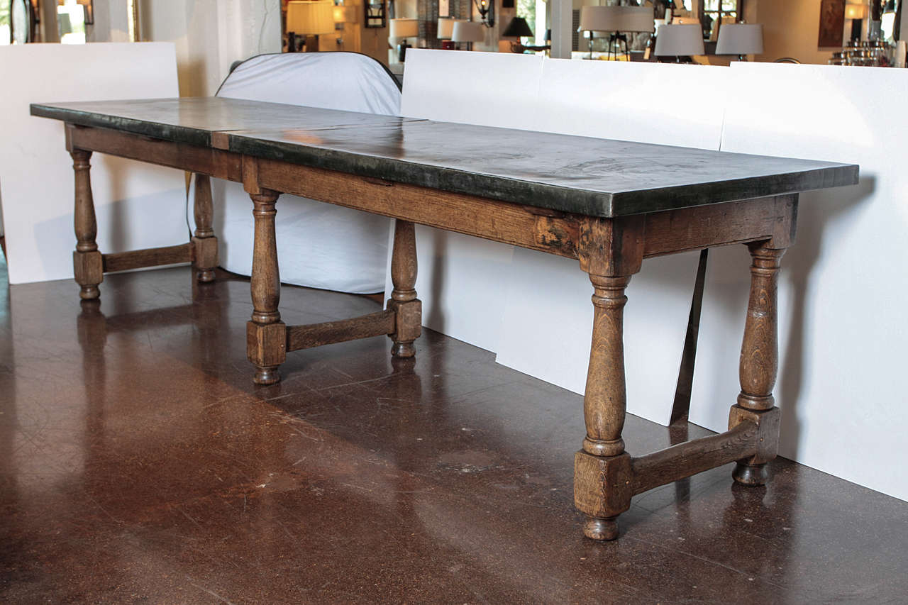 C.1880 Monastery Refectory Table with Zinc Top 5