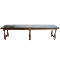 C.1880 Monastery Refectory Table with Zinc Top