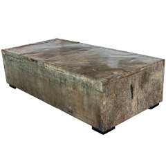 Vintage English Icebox as Primitive Coffee Table, circa 1930